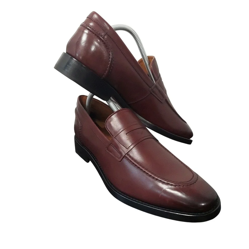 Allen Edmonds Eli Loafers Men 8.5 D Oxblood Leather Penny Moc Toe 5940